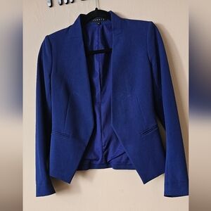 Theory Modèle  Lanai Royal Blue Women's Buttonles Blazer,Sz.00. B48